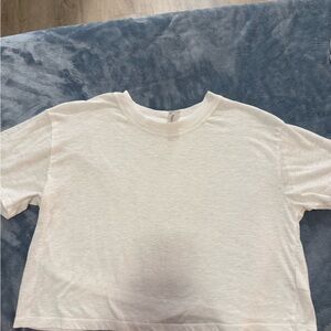 Sheer White Cropped Yoga T-Shirt